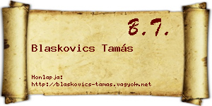 Blaskovics Tamás névjegykártya