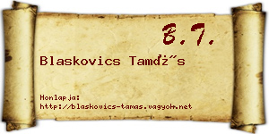 Blaskovics Tamás névjegykártya