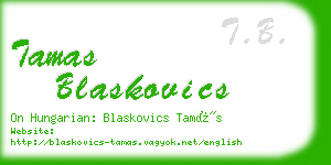 tamas blaskovics business card